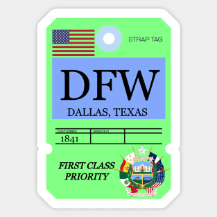 Dallas airport strap tag Sticker